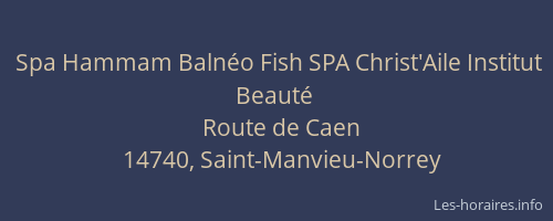 Spa Hammam Balnéo Fish SPA Christ'Aile Institut Beauté