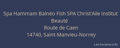 Spa Hammam Baln&eacute;o Fish SPA Christ'Aile Institut Beaut&eacute;
