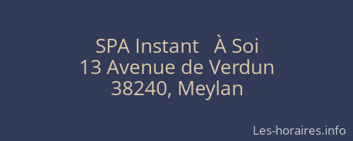 SPA Instant   À Soi