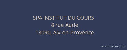 SPA INSTITUT DU COURS