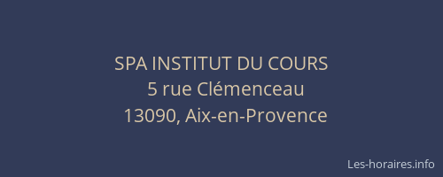 SPA INSTITUT DU COURS