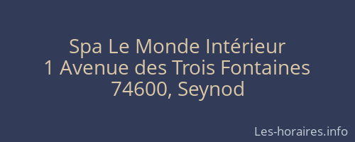 Spa Le Monde Intérieur
