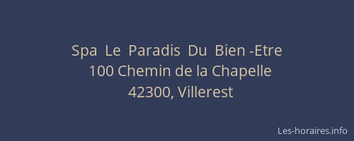 Spa  Le  Paradis  Du  Bien -Etre