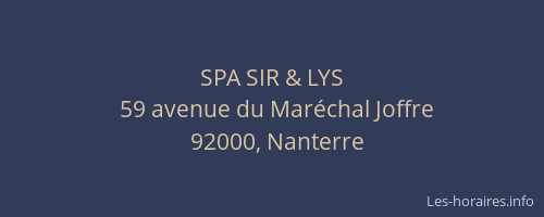 SPA SIR & LYS