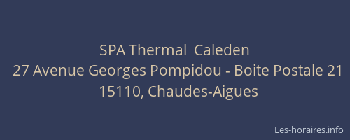 SPA Thermal  Caleden