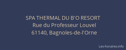 SPA THERMAL DU B'O RESORT