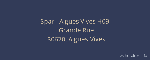 Spar - Aigues Vives H09