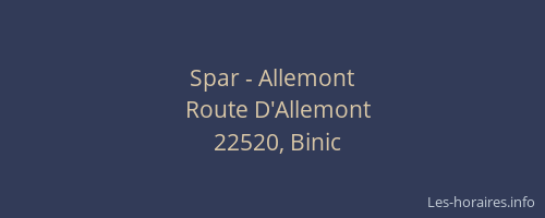 Spar - Allemont
