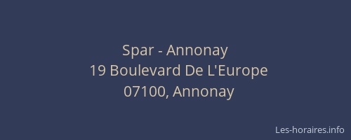 Spar - Annonay