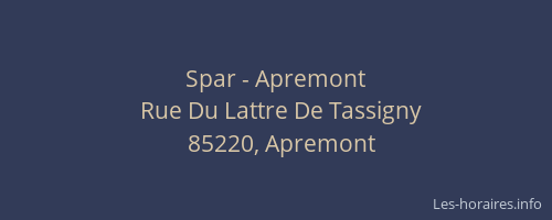 Spar - Apremont