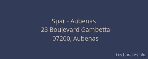 Spar - Aubenas