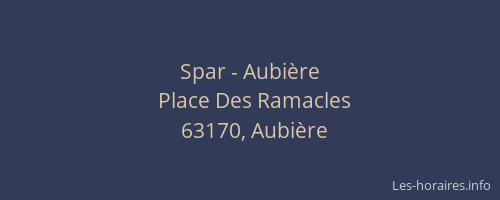 Spar - Aubière