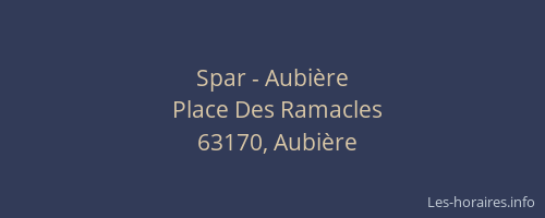 Spar - Aubi&egrave;re