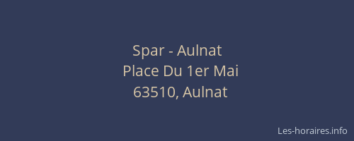 Spar - Aulnat