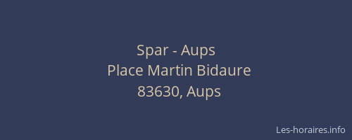 Spar - Aups