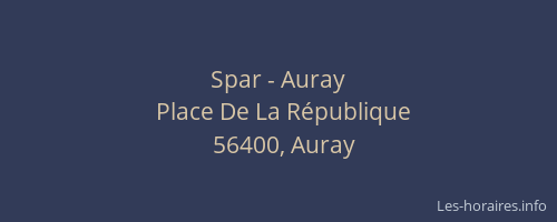 Spar - Auray