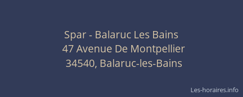 Spar - Balaruc Les Bains