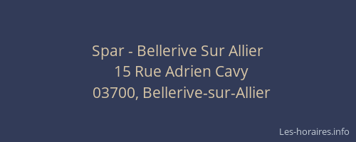 Spar - Bellerive Sur Allier