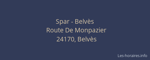 Spar - Belv&egrave;s