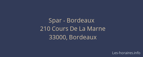 Spar - Bordeaux