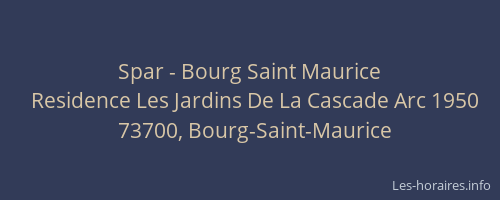 Spar - Bourg Saint Maurice