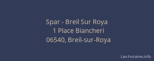 Spar - Breil Sur Roya