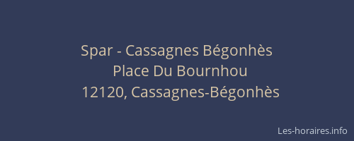 Spar - Cassagnes B&eacute;gonh&egrave;s