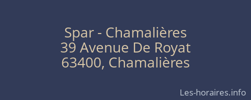 Spar - Chamalières