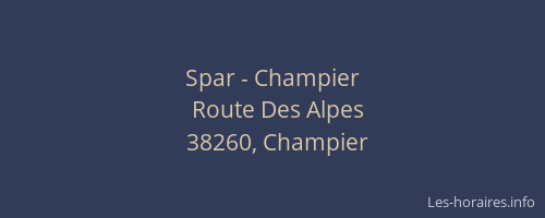 Spar - Champier