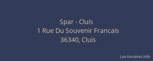 Spar - Cluis