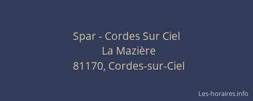 Spar - Cordes Sur Ciel