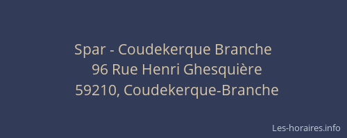Spar - Coudekerque Branche