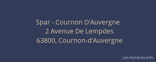 Spar - Cournon D'Auvergne