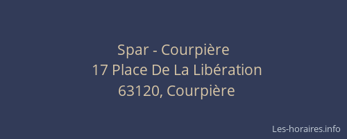Spar - Courpi&egrave;re
