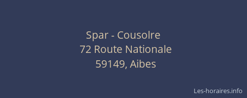 Spar - Cousolre