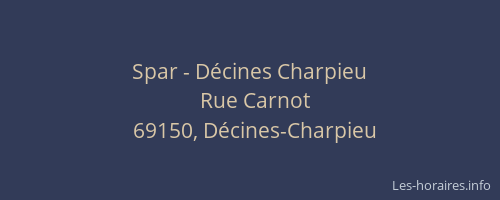 Spar - Décines Charpieu