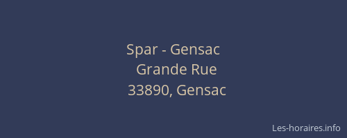 Spar - Gensac