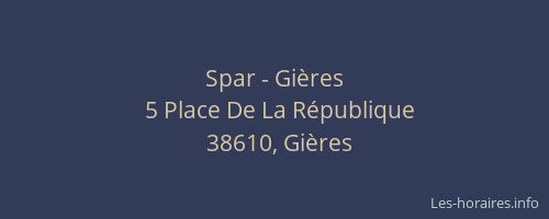 Spar - Gi&egrave;res