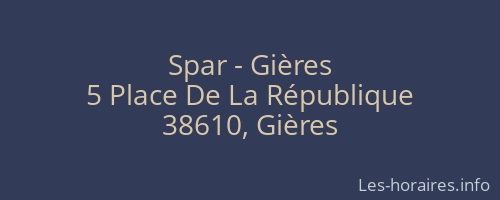 Spar - Gières