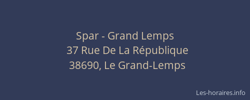Spar - Grand Lemps