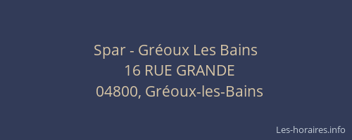 Spar - Gréoux Les Bains