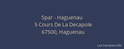 Spar - Haguenau