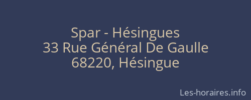 Spar - Hésingues