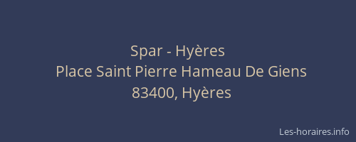 Spar - Hyères