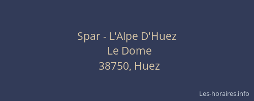 Spar - L'Alpe D'Huez