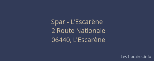 Spar - L'Escarène
