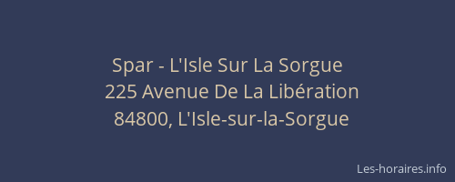 Spar - L'Isle Sur La Sorgue