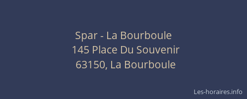 Spar - La Bourboule