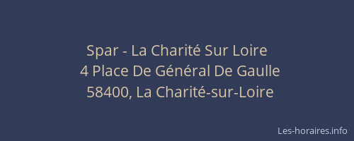 Spar - La Charit&eacute; Sur Loire