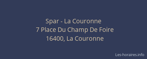 Spar - La Couronne